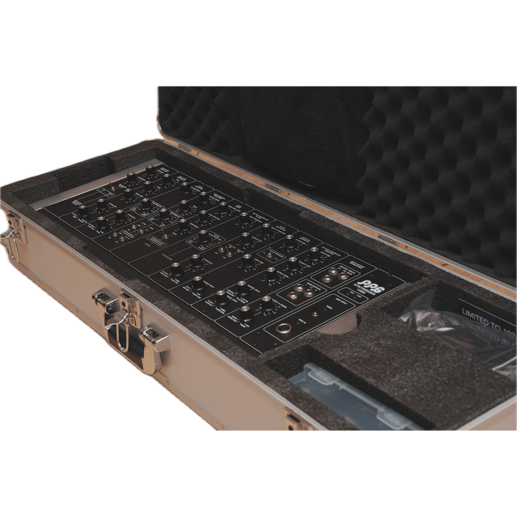PPG 1002 Mk2 nel flight case, primo piano angolato