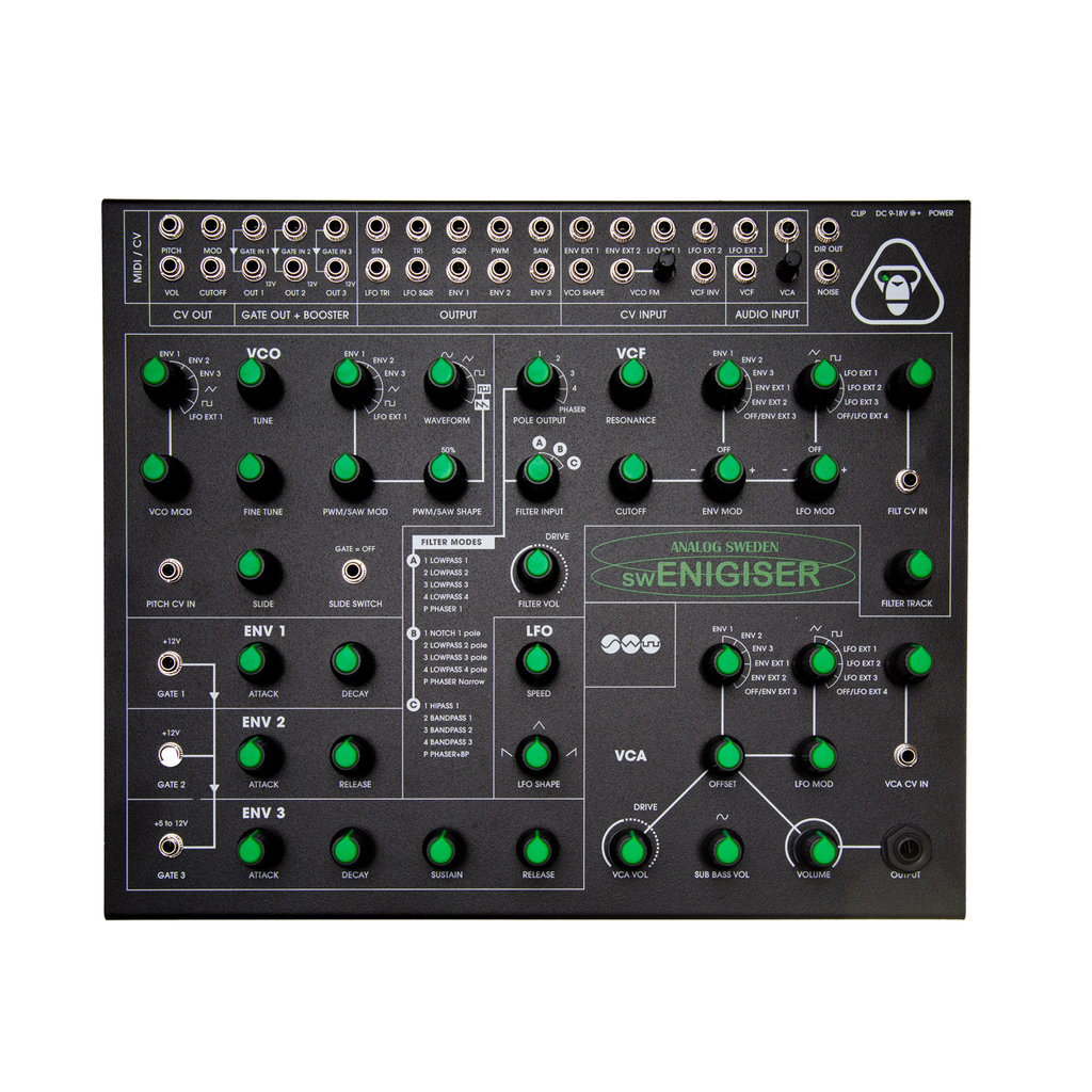 Sintetizzatore analogico swEnigiser Limited Edition in telaio nero Secret Gorilla