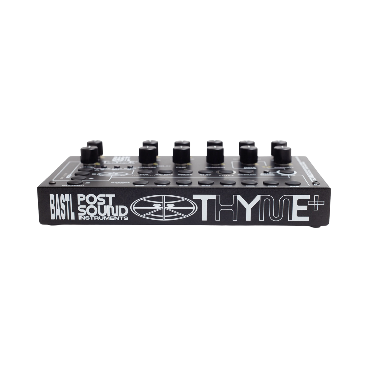 Bordo frontale del Bastl Thyme+ con logo Bastl Post Sound
