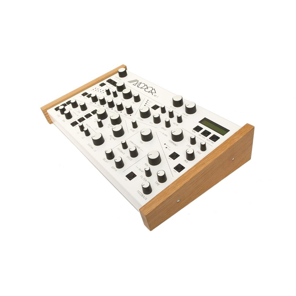 Modor NF-1 digital synthesizer on white background