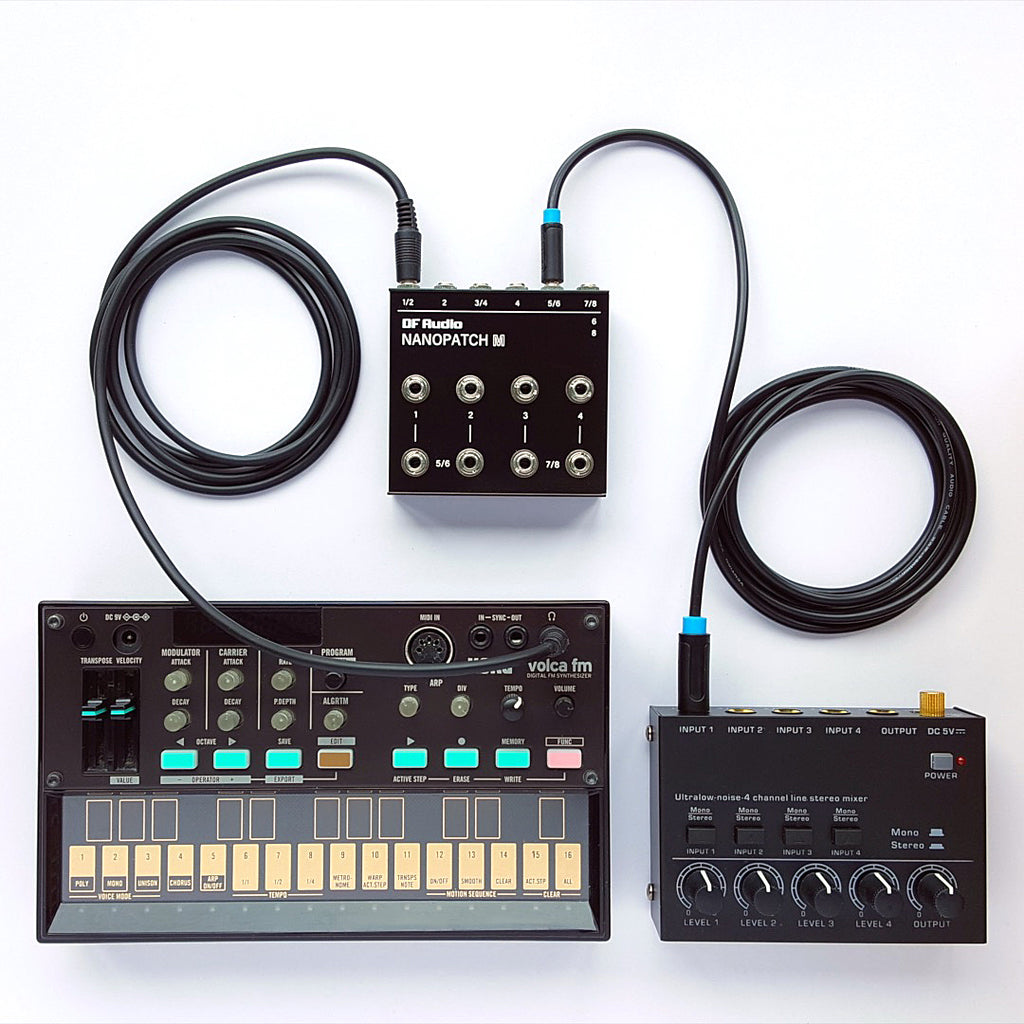 DF Audio Nanopatch M collegata a un mixer