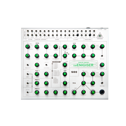 Sintetizzatore analogico semimodulare swEnigiser, pannello frontale