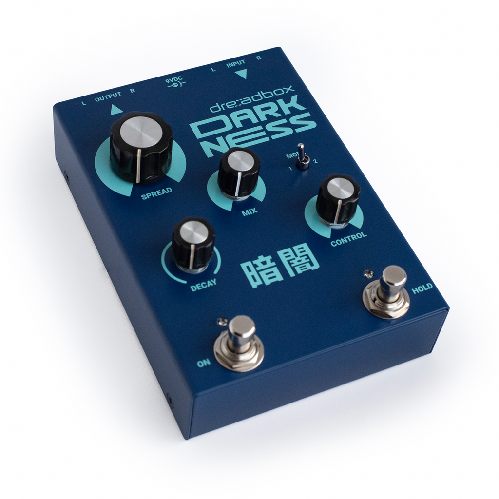 Pedale riverbero Dreadbox Darkness, vista laterale