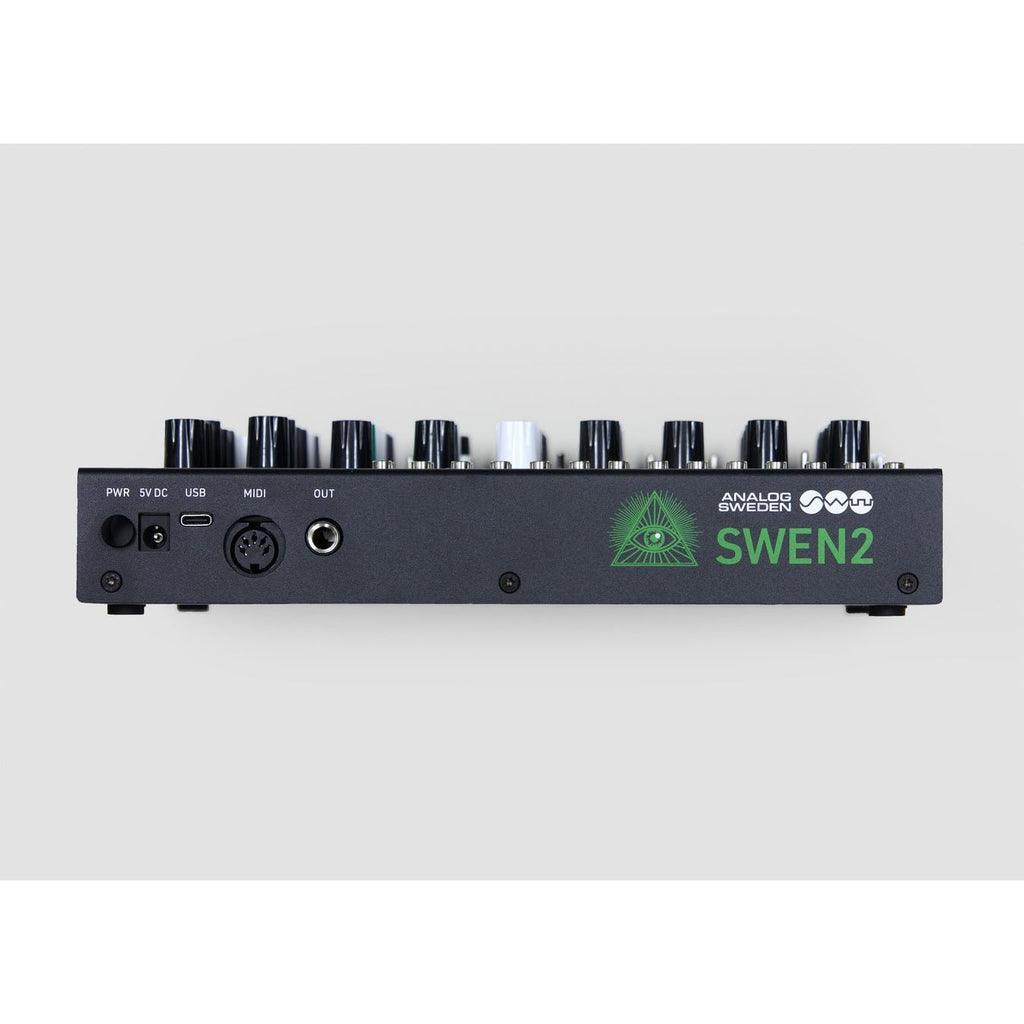 SWEN2 rear panel with power, USB, MIDI and output