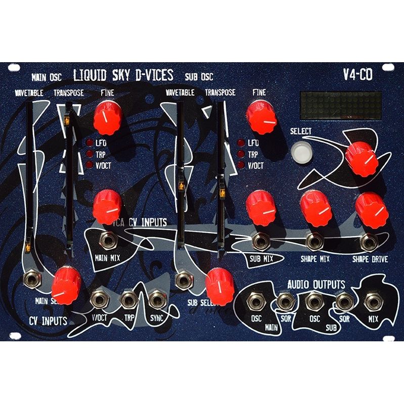 Modulo Eurorack doppio oscillatore wavetable Liquid Sky d-vices V4CO